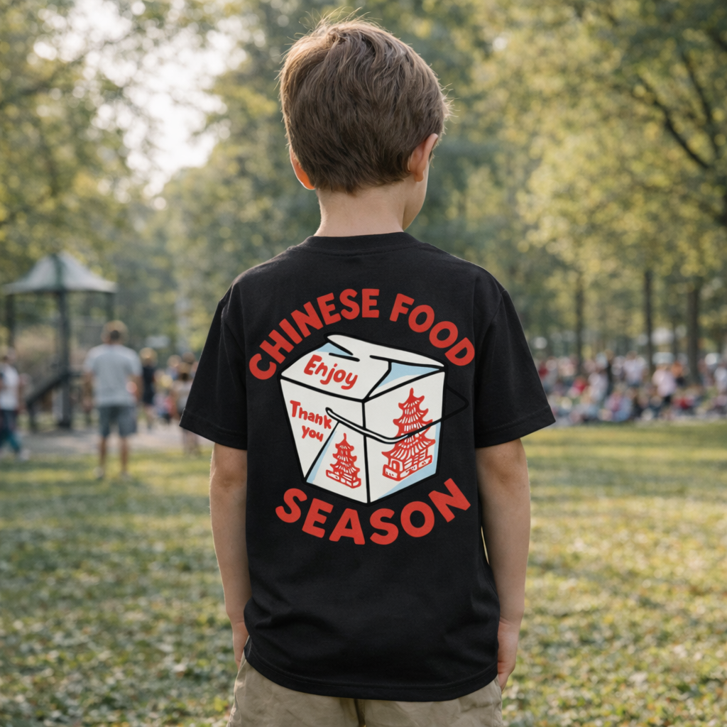 Chinese Food Season Kids T-shirt (black)