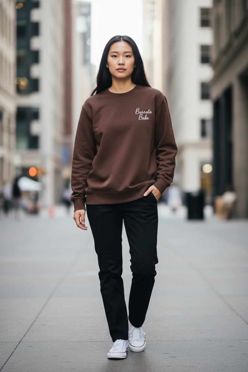 Burrata Babe Essential Crewneck (brown)