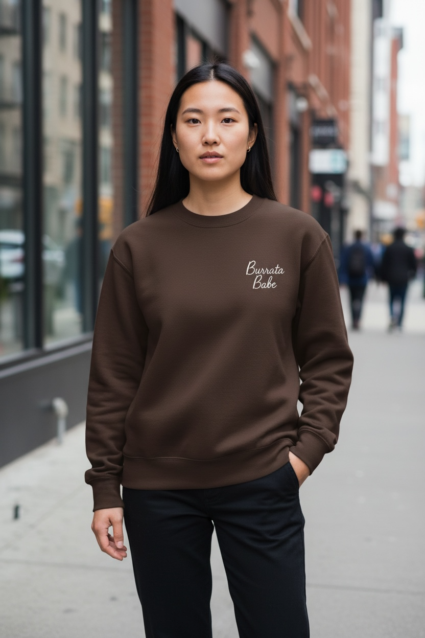 Burrata Babe Essential Crewneck (brown)