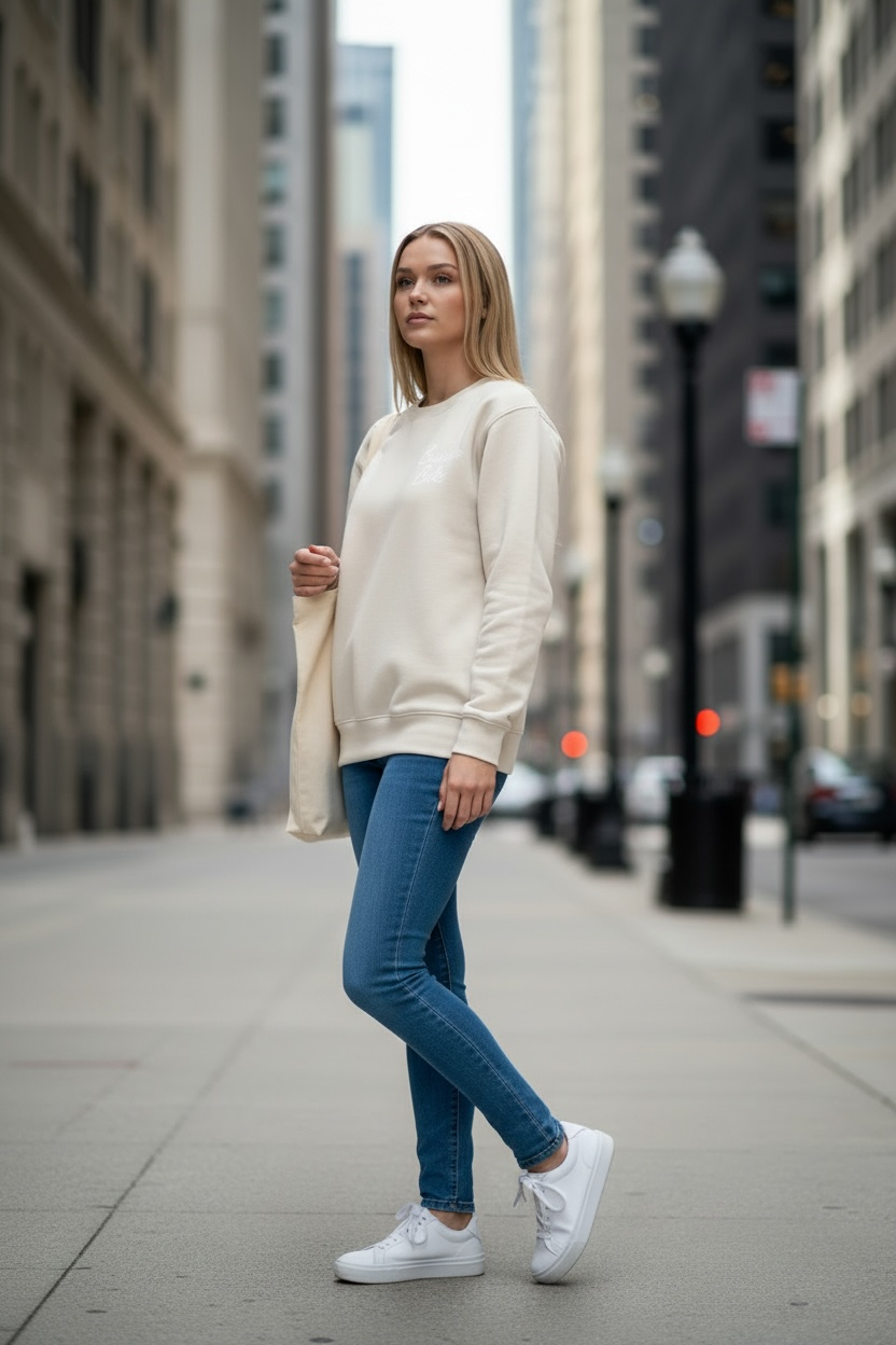 Burrata Babe Essential Crewneck (ivory)