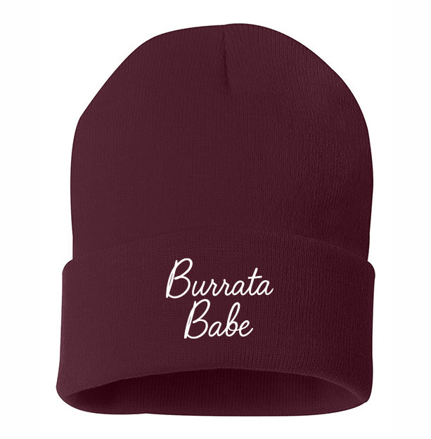 Burrata Babe Essential Beanie (maroon)